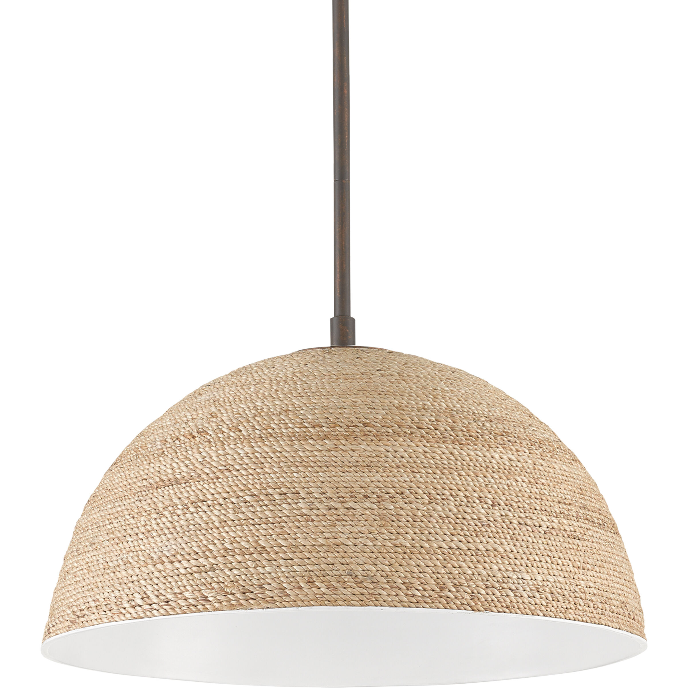 Tobago 1 Light 17 inch Bronze Gold/Sugar White/Natural Rope Pendant Ceiling Light