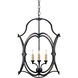 Charisma 4 Light 16 inch French Black Foyer Lantern Ceiling Light, Small