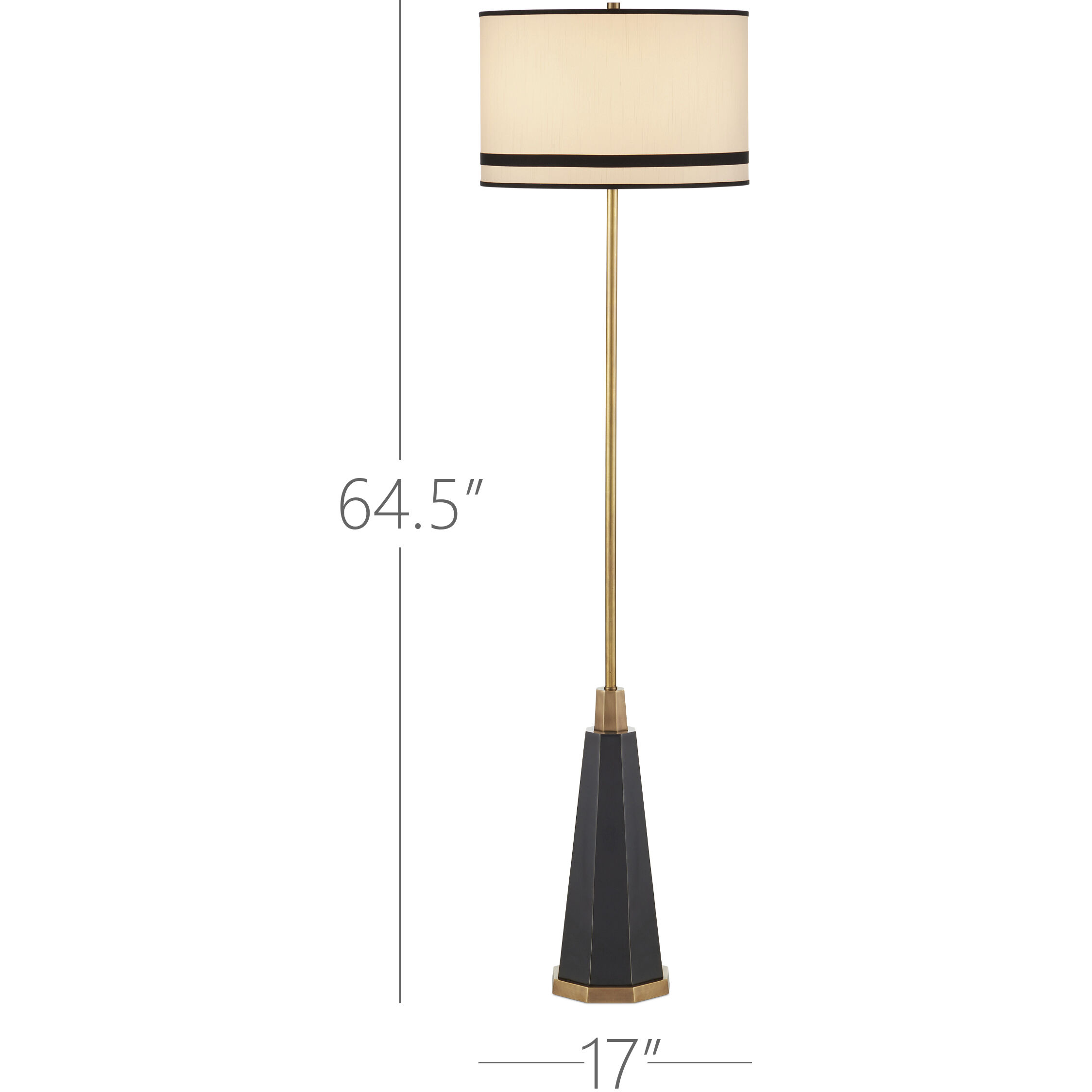 Gieves 64.5 inch 150.00 watt Black/Bronze/Antique Brass Floor Lamp Portable Light