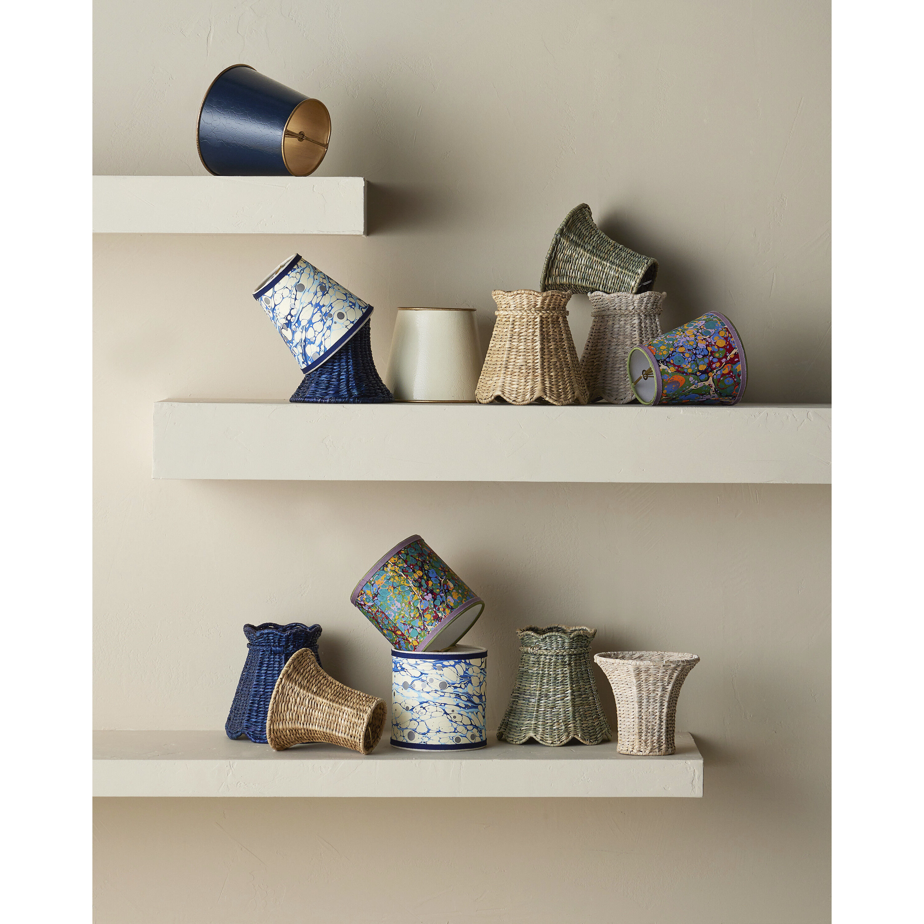 Tole Blue 6 inch Tapered Chandelier Shade