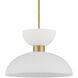 Zevio 1 Light 15.75 inch Antique Brass and White and Opaque Pendant Ceiling Light