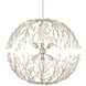 Shinju 6 Light 25.5 inch Natural/Contemporary Silver Leaf Orb Chandelier Ceiling Light