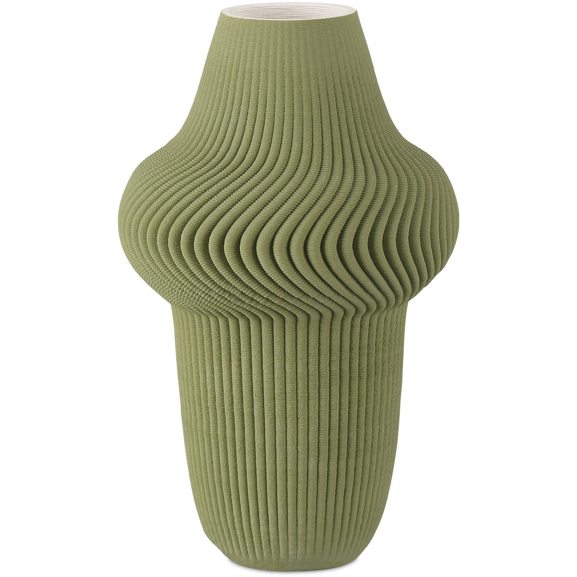 Green Plisse 14.25 X 8.5 inch Vase, Large
