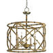 Palm Beach 4 Light 25 inch Pyrite Bronze/Washed Wood/Natural Lantern Pendant Ceiling Light