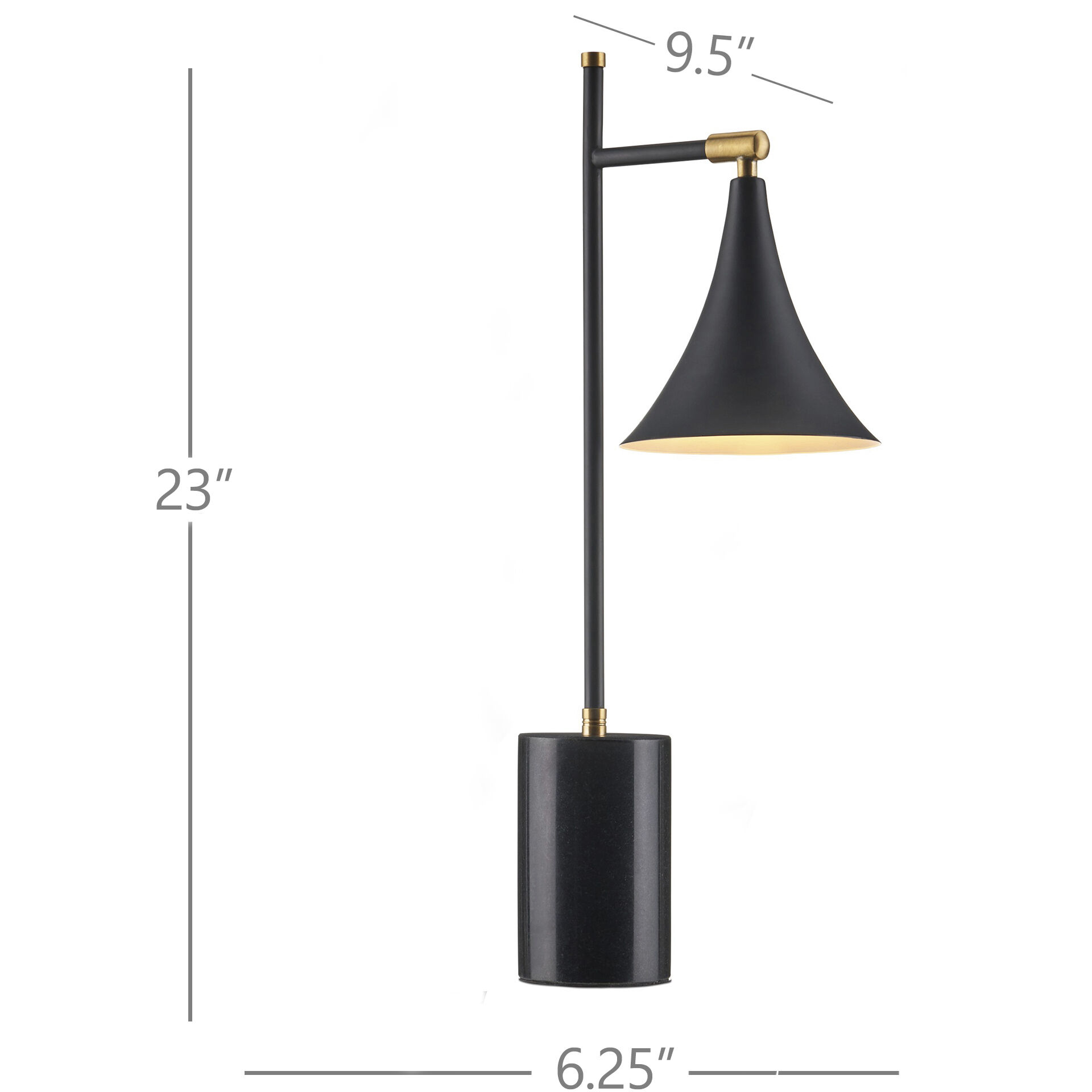 Bibliophile 23 inch 6 watt Matte Black/Matte Brass Table Lamp Portable Light