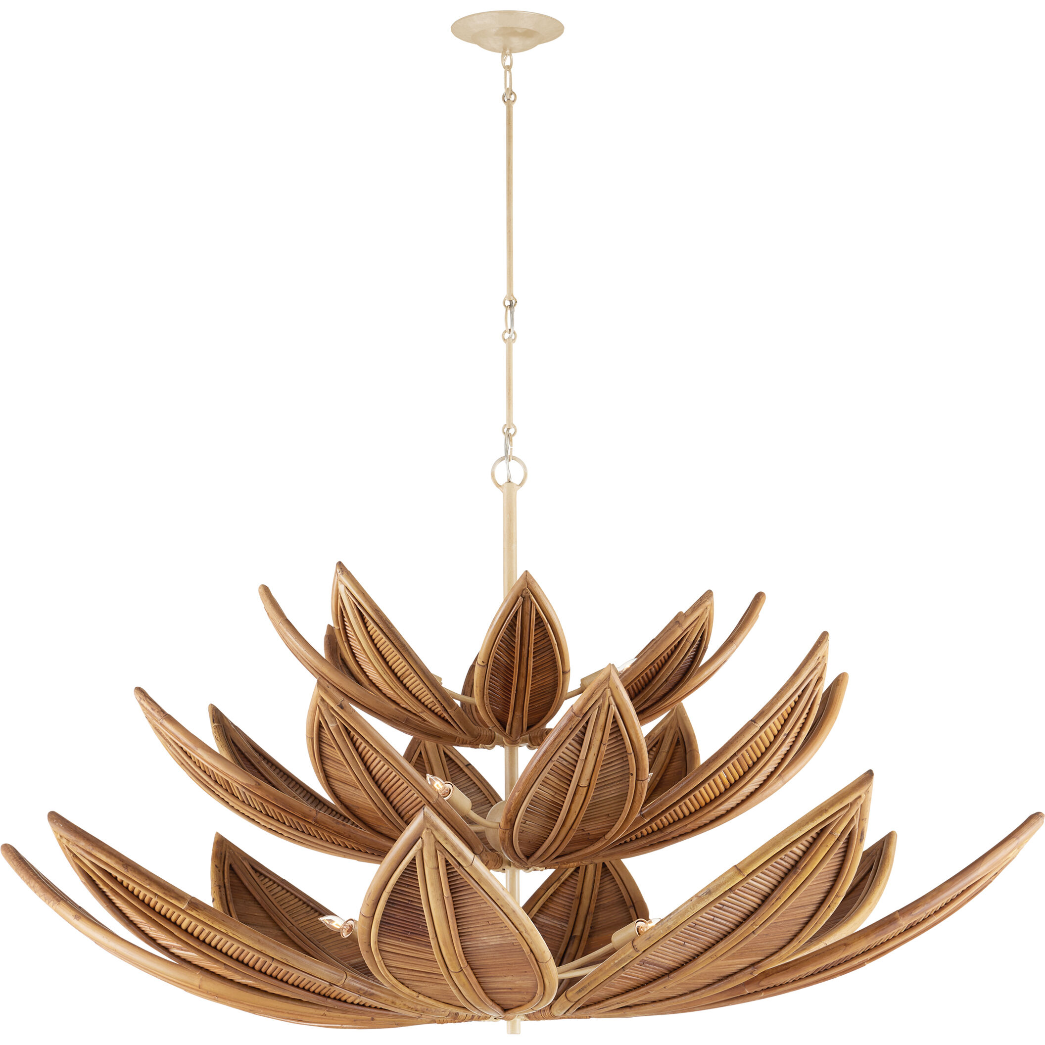 Cubana 12 Light 56.25 inch Natural/Coco Cream Three-Tier Chandelier Ceiling Light