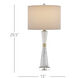 Edelmar 29.5 inch 150 watt White/Clear/Natural Brass Table Lamp Portable Light