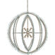 Saltwater 9 Light 34 inch Contemporary Silver Leaf/Seaglass Chandelier Ceiling Light