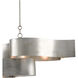 Grand Lotus 6 Light 50.5 inch Contemporary Silver Leaf Chandelier Ceiling Light, Oval