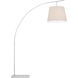 Cloister 87 inch 75 watt Brushed Nickel and White Floor Lamp Portable Light, Large