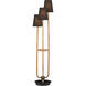 Triptych 70.5 inch 40 watt Natural Rattan/Satin Black Floor Lamp Portable Light