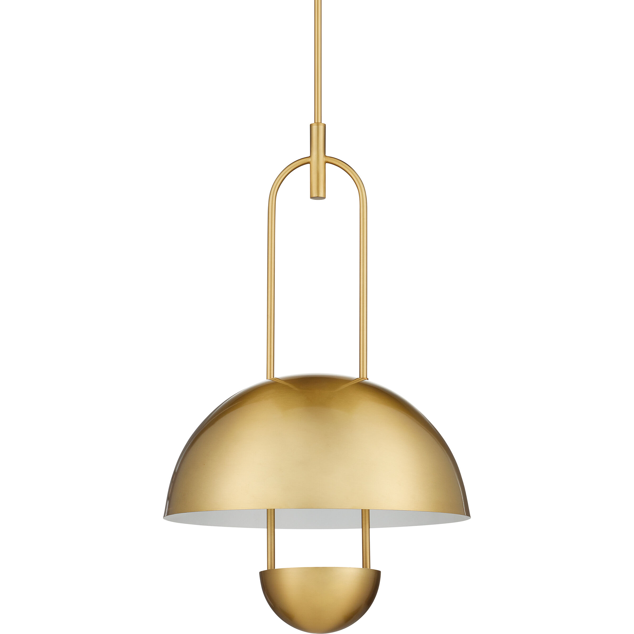 Creighton 1 Light 17.75 inch Brass/White Semi-Flush Mount Ceiling Light