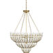 Magnum 7 Light 34.5 inch Brass and White Chandelier Ceiling Light, Medium