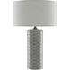 Fisch 25.25 inch 150 watt Gray/White/Antique Nickel Table Lamp Portable Light, Large