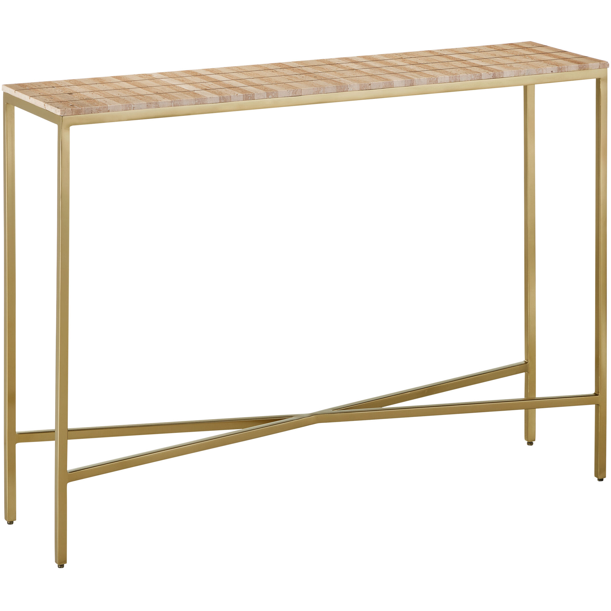 Dezi 48 inch Natural/Brass Console Table