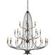 Folgate 28 Light 56.5 inch French Black/Gold Leaf Chandelier Ceiling Light, Grande