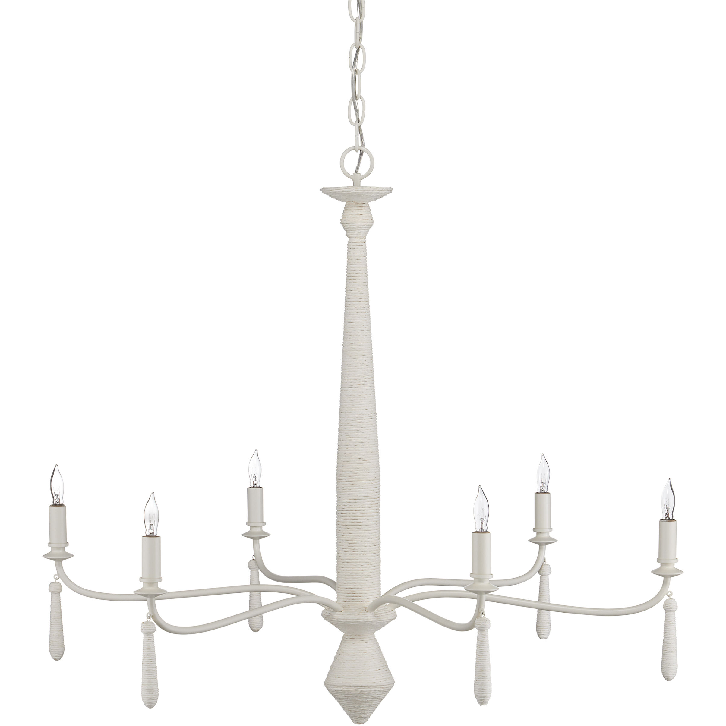 Donnybrook 6 Light 32.5 inch Snow White/White Chandelier Ceiling Light