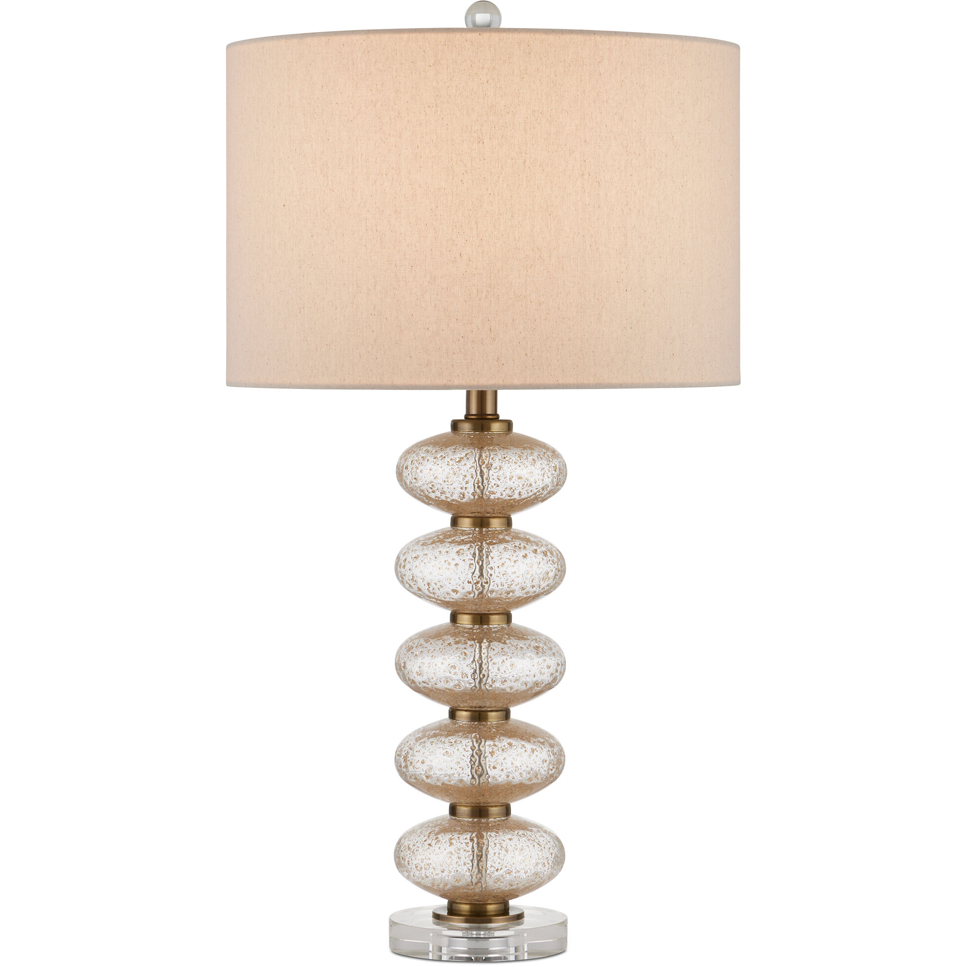 Zebulon 29 inch 150 watt Clear/Gold/Antique Brass Table Lamp Portable Light