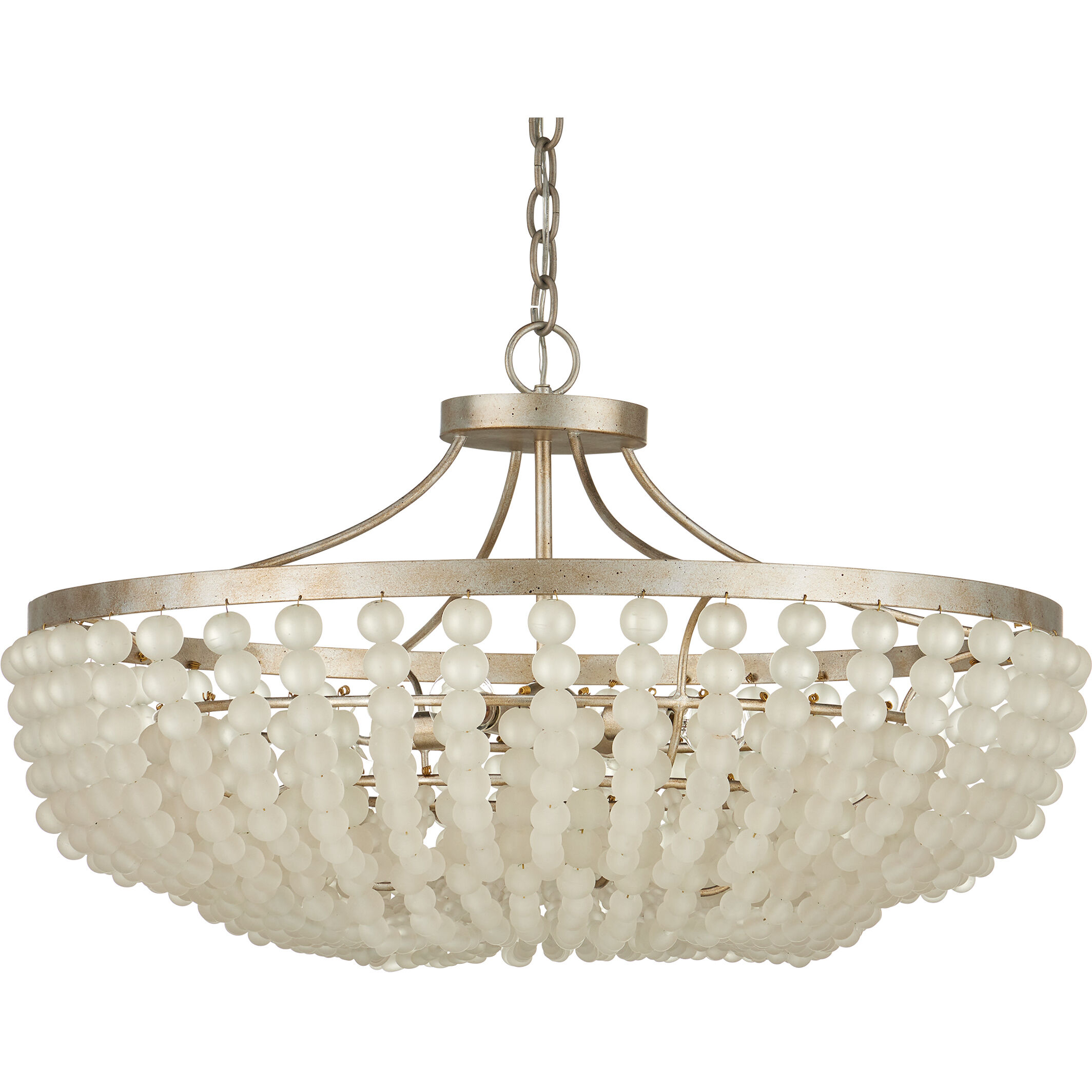 Chanteuse 4 Light 30.75 inch Frosted/Silver Granello Semi-Flush Mount Ceiling Light