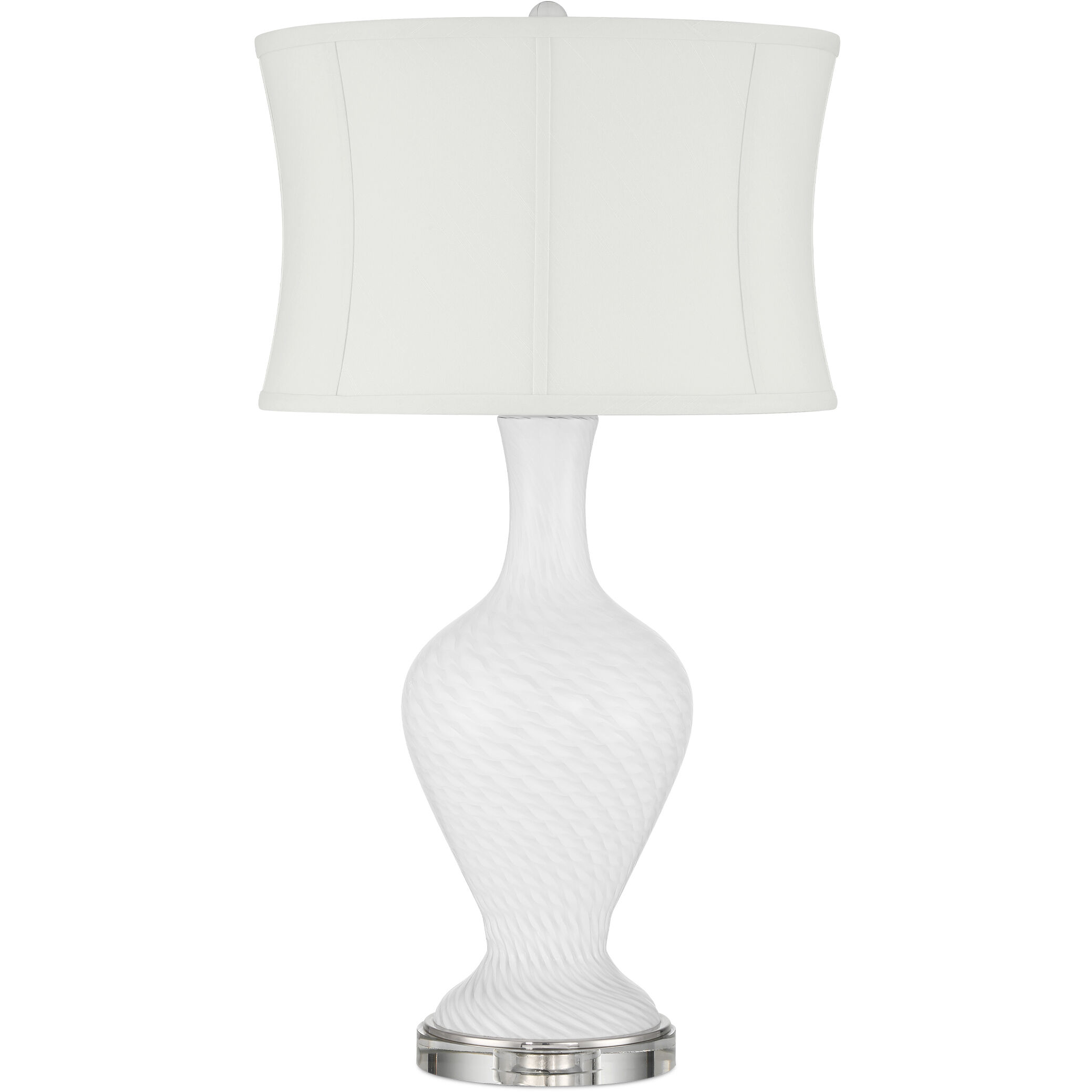 Zeta 30.75 inch 150.00 watt White/Clear Table Lamp Portable Light