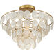 Bon Vivant 1 Light 20 inch Natural and Gold Semi-Flush Mount Ceiling Light, Small