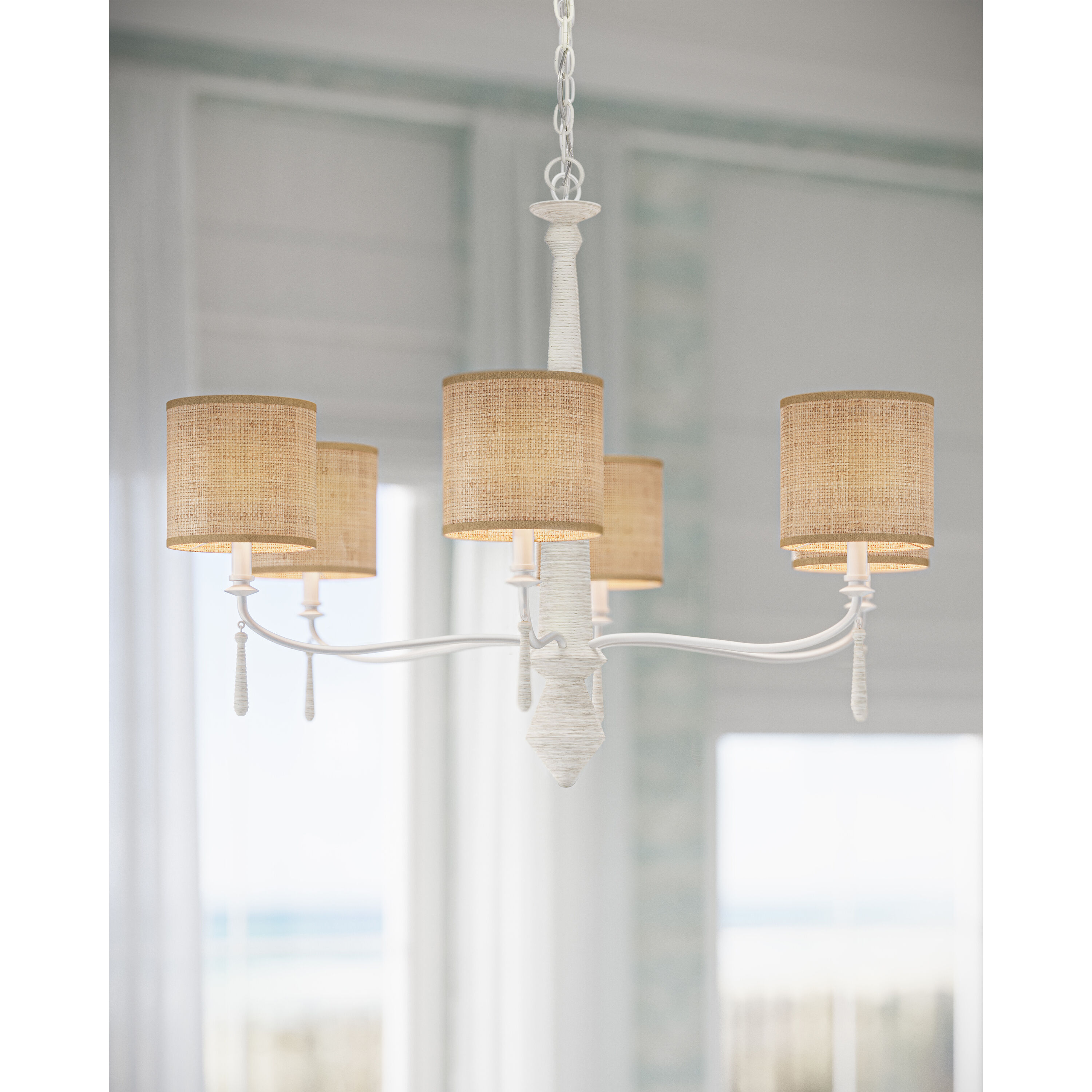 Donnybrook 6 Light 32.5 inch Snow White/White Chandelier Ceiling Light