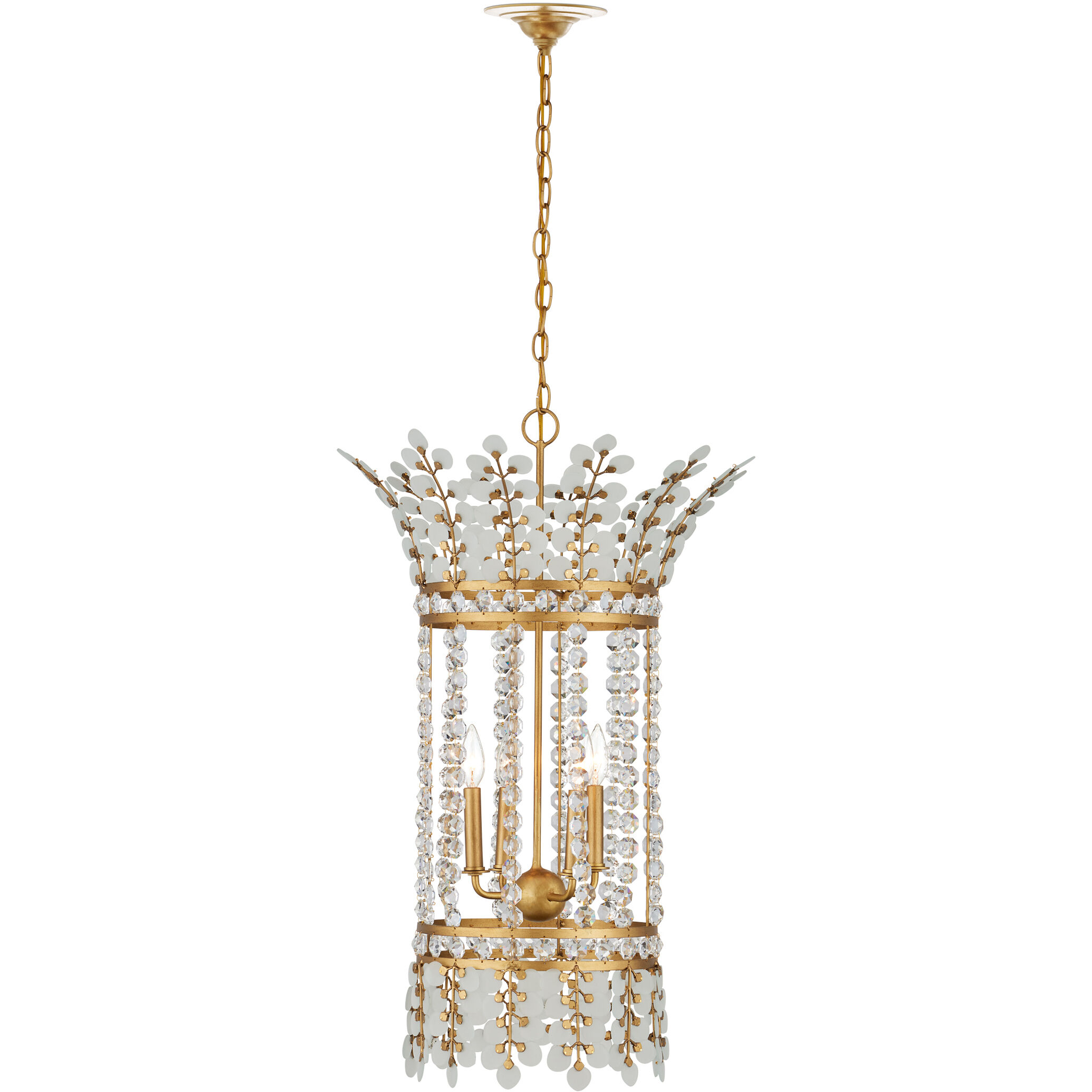 Bradshaw 4 Light 20 inch Frosted/Clear/Brass Lantern Pendant Ceiling Light