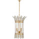 Bradshaw 4 Light 20 inch Frosted/Clear/Brass Lantern Pendant Ceiling Light