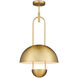 Creighton 1 Light 17.75 inch Brass/White Semi-Flush Mount Ceiling Light