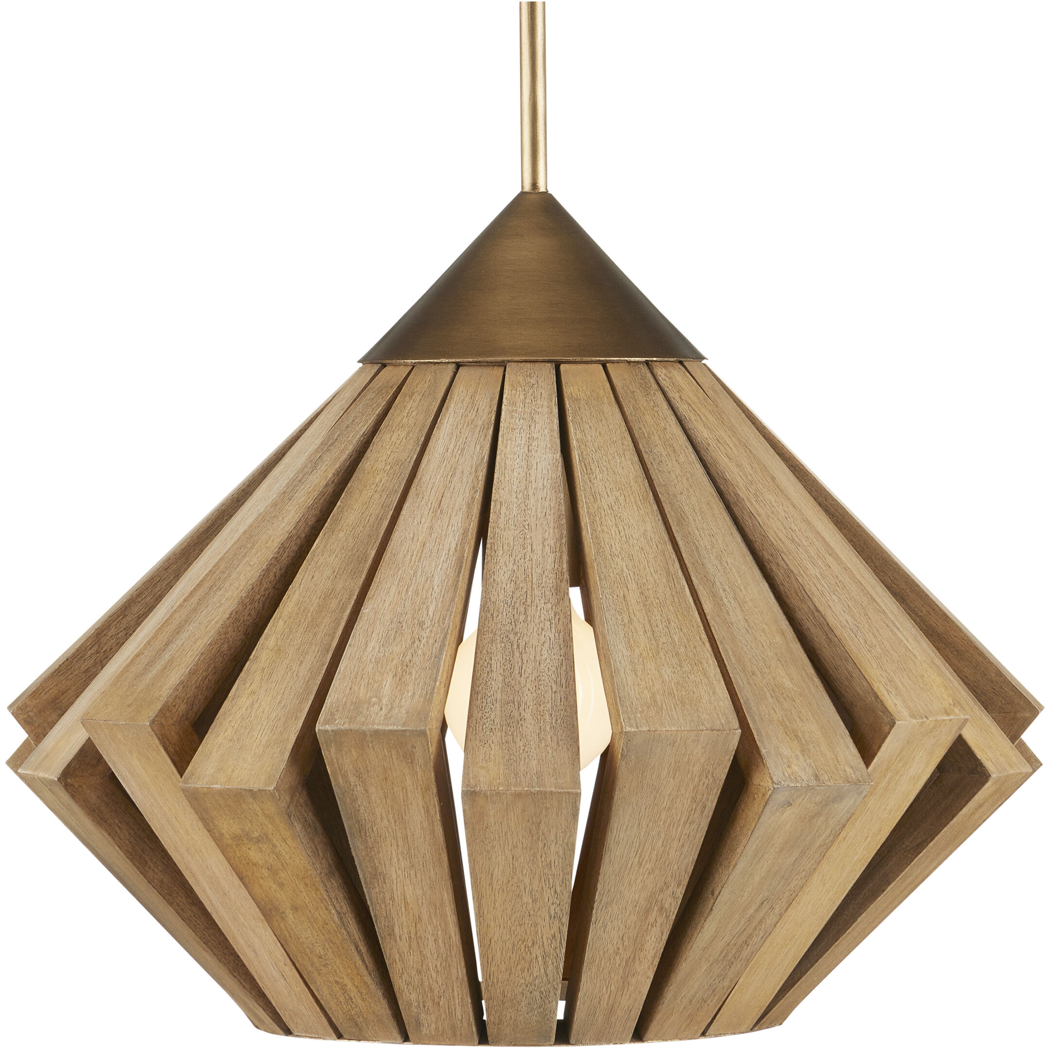 Plunge 1 Light 18 inch Brass and Toffee Pendant Ceiling Light