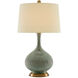 Cait 29.75 inch 150 watt Grass Green/Antique Brass Table Lamp Portable Light