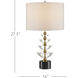 Waterfall 27.5 inch 150 watt Clear/Natural/Brass Table Lamp Portable Light