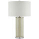 Verdure 29 inch 150 watt Green/Off-White/Clear/Satin Nickel Table Lamp Portable Light