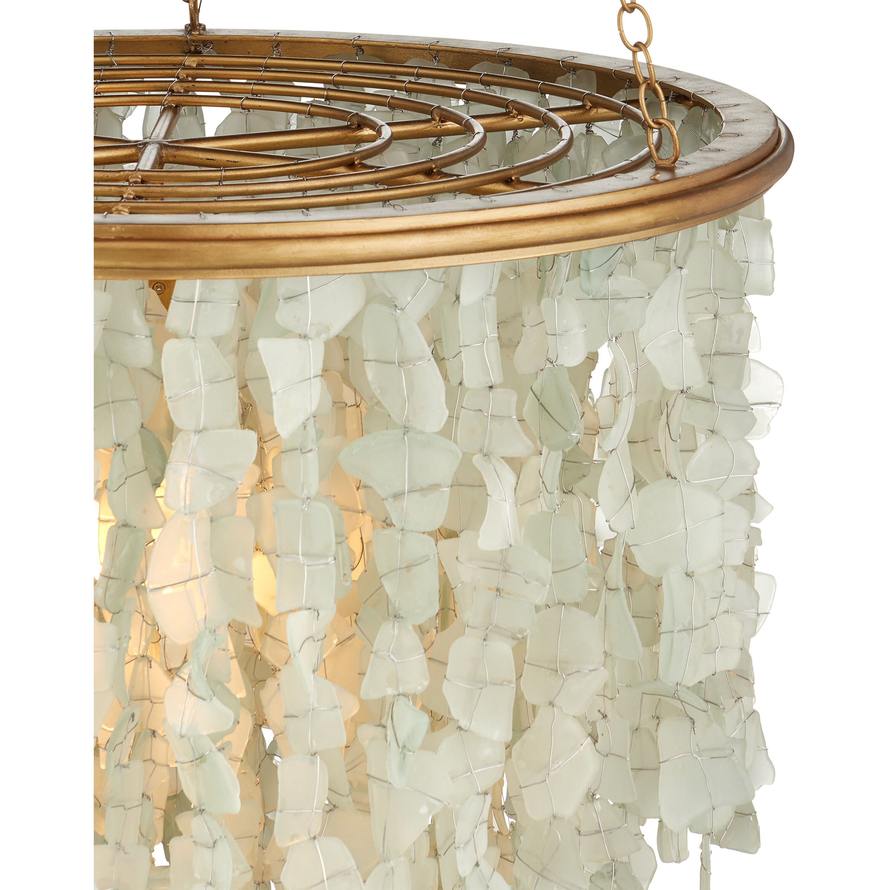 Verre de Mer 1 Light 24.75 inch Seaglass/Contemporary Gold Chandelier Ceiling Light, Medium