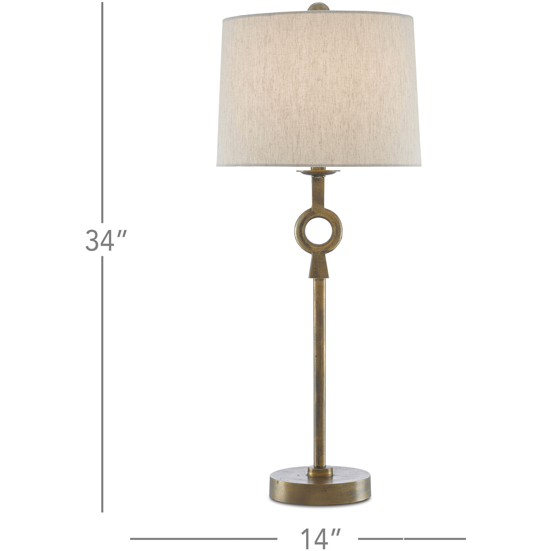 Germaine 34 inch 150 watt Antique Brass Table Lamp Portable Light
