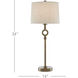 Germaine 34 inch 150 watt Antique Brass Table Lamp Portable Light