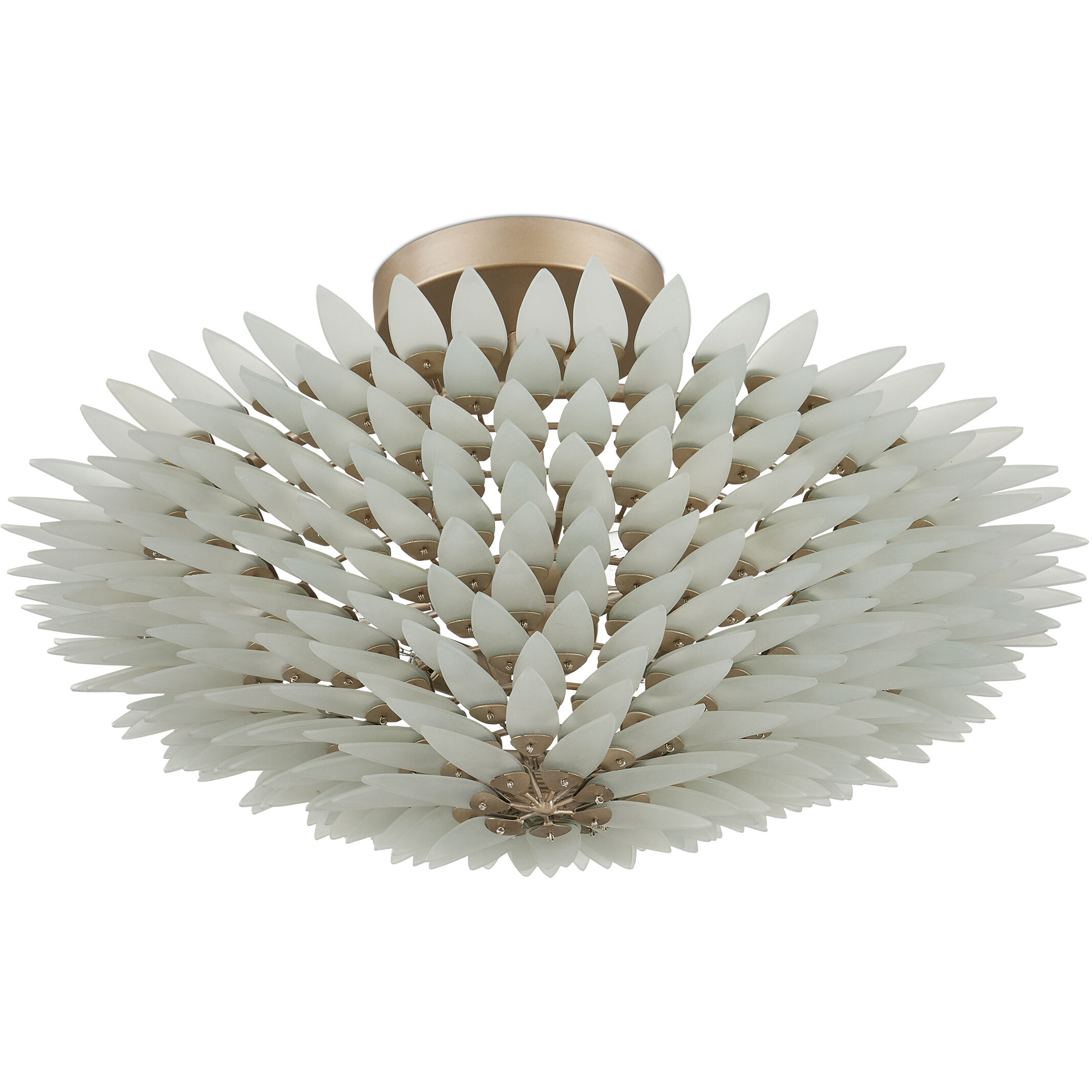 Dahlia 3 Light 22 inch Frosted/Contemporary Silver Semi-Flush Mount Ceiling Light