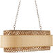 Isola 6 Light 42.5 inch Khaki/Natural Water Hyacinth Chandelier Ceiling Light