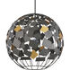 Moon 1 Light 23.5 inch Hiroshi Gray and Contemporary Gold Leaf Chandelier Ceiling Light, Hiroshi Koshitaka Collection