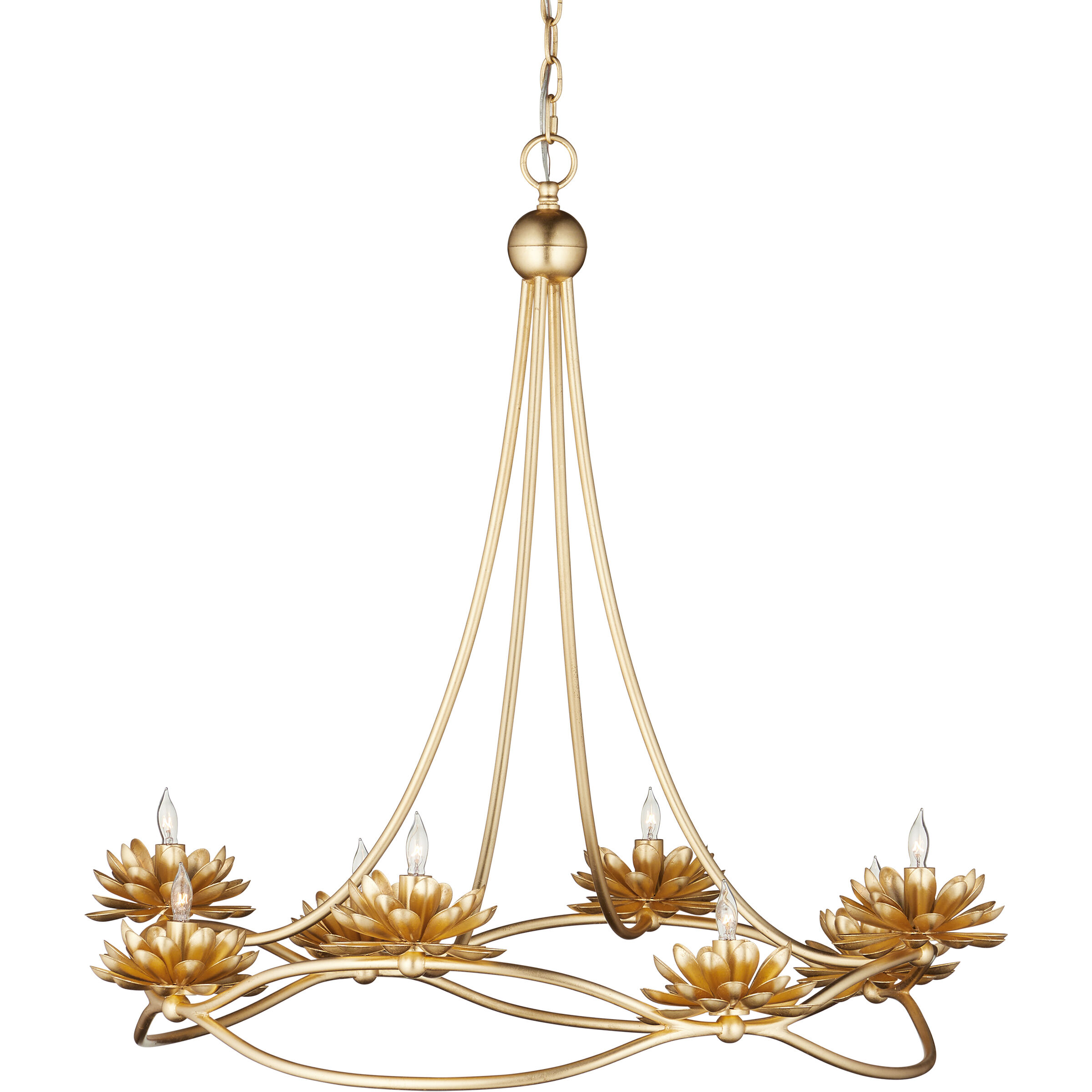Cyrene 8 Light 32 inch Gold Leaf Chandelier Ceiling Light