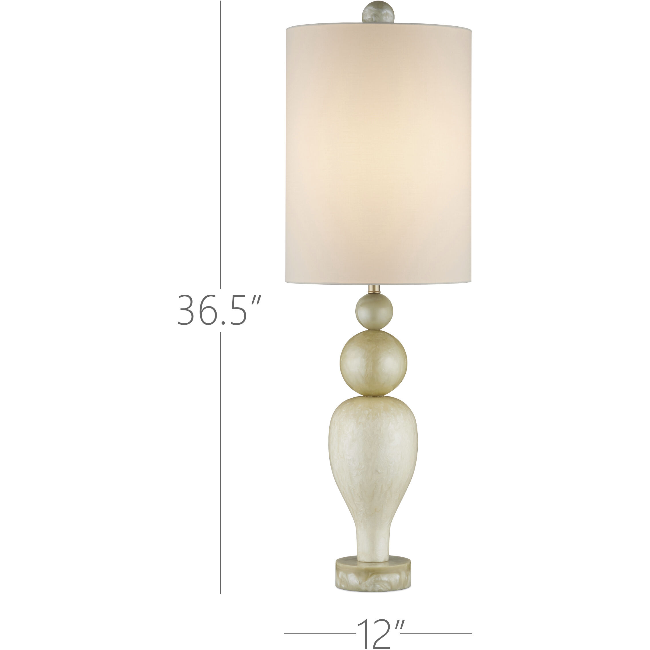 Hutson 36.5 inch 150.00 watt Warm Ivory/Light Olive Table Lamp Portable Light