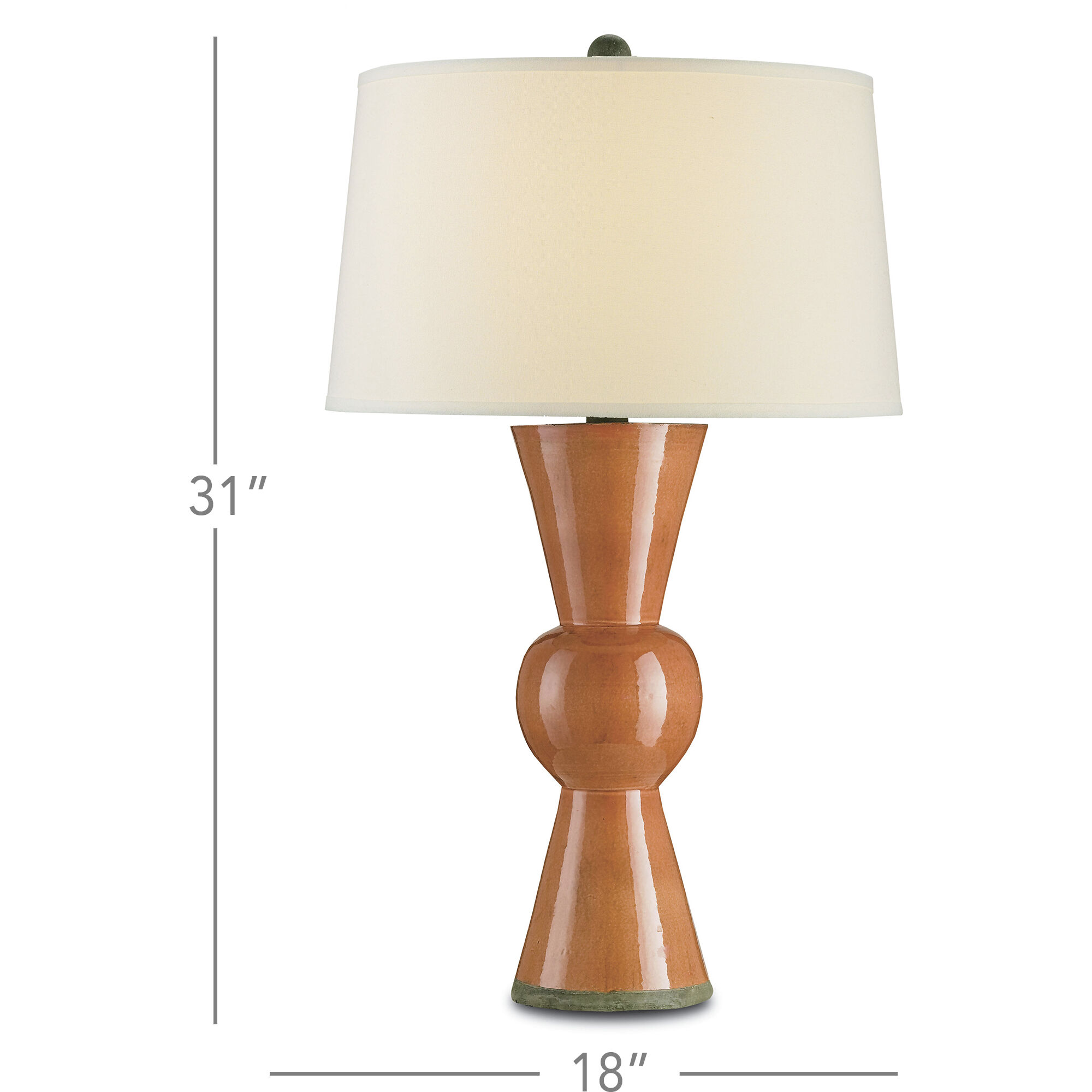 Upbeat 31 inch 150 watt Orange Table Lamp Portable Light