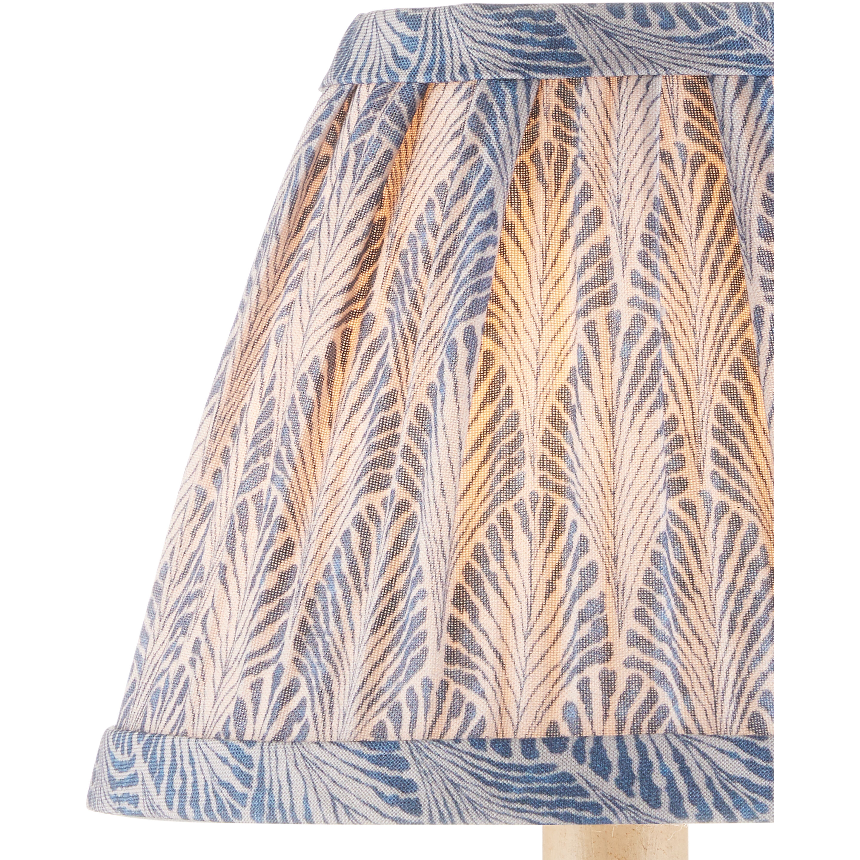 Plume Blue/Ivory Tapered Chandelier Shade