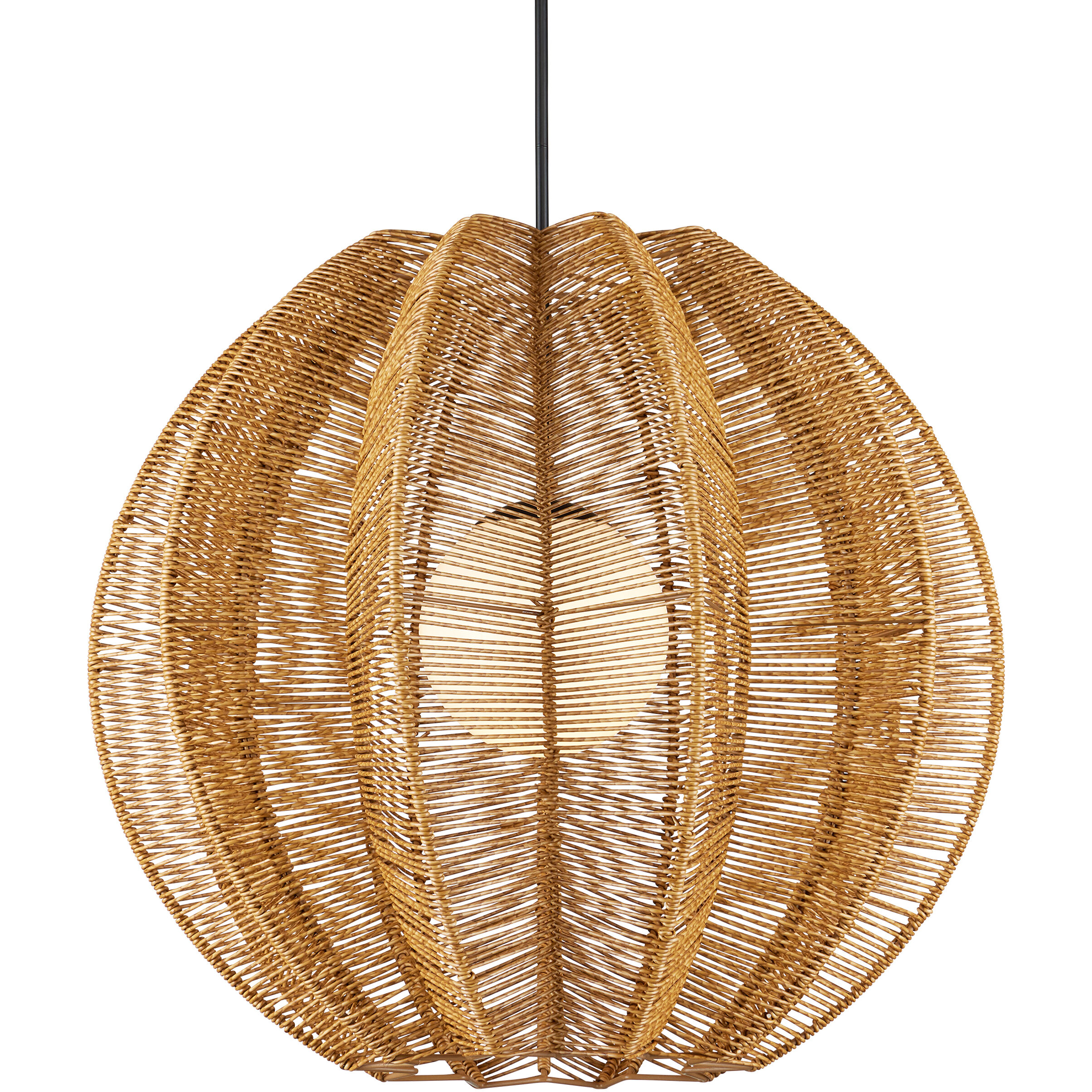 Barbary 1 Light 33.25 inch Natural/Black/Frosted White Outdoor Pendant