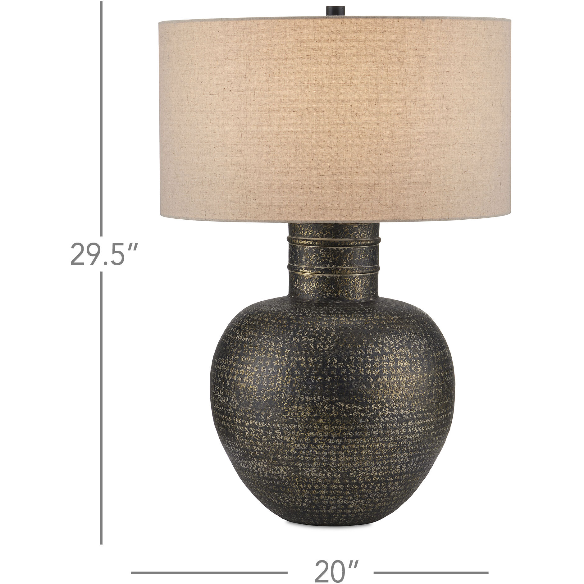 Braille 29.5 inch 150 watt Antique Brass Table Lamp Portable Light