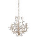 Crystal Bud 3 Light 18 inch Silver Granello Chandelier Ceiling Light, Small