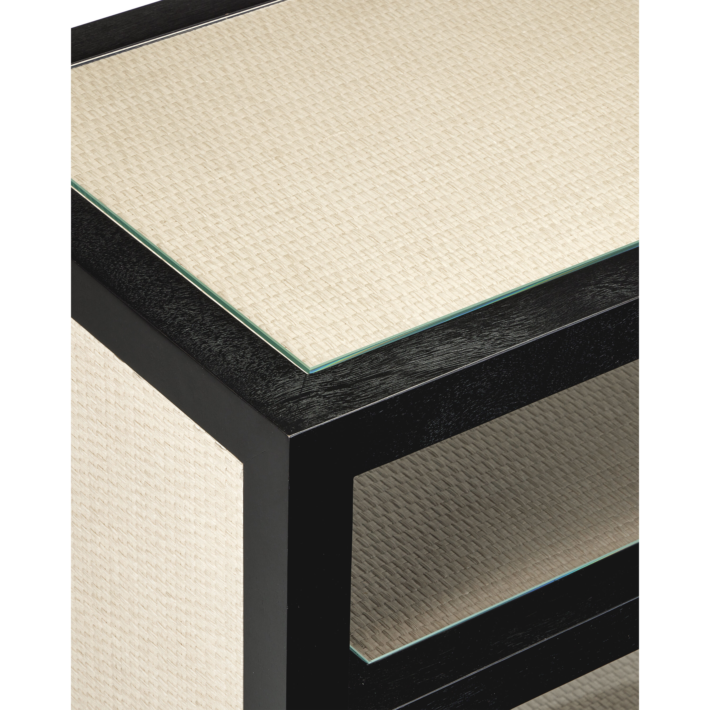 Deanna 72 inch Ivory/Black/Brushed Brass/Clear Console Table