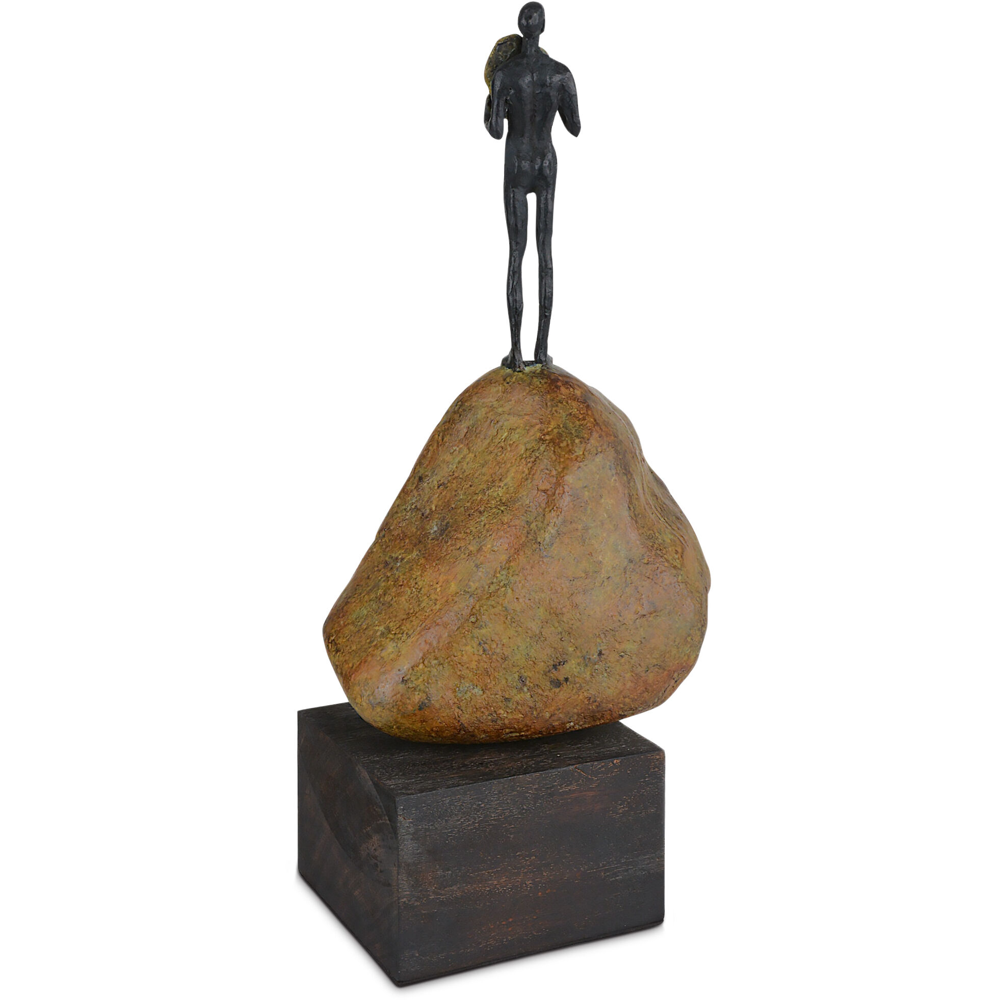 Man on Rock 18.25 X 8.75 inch Sculpture, Medium