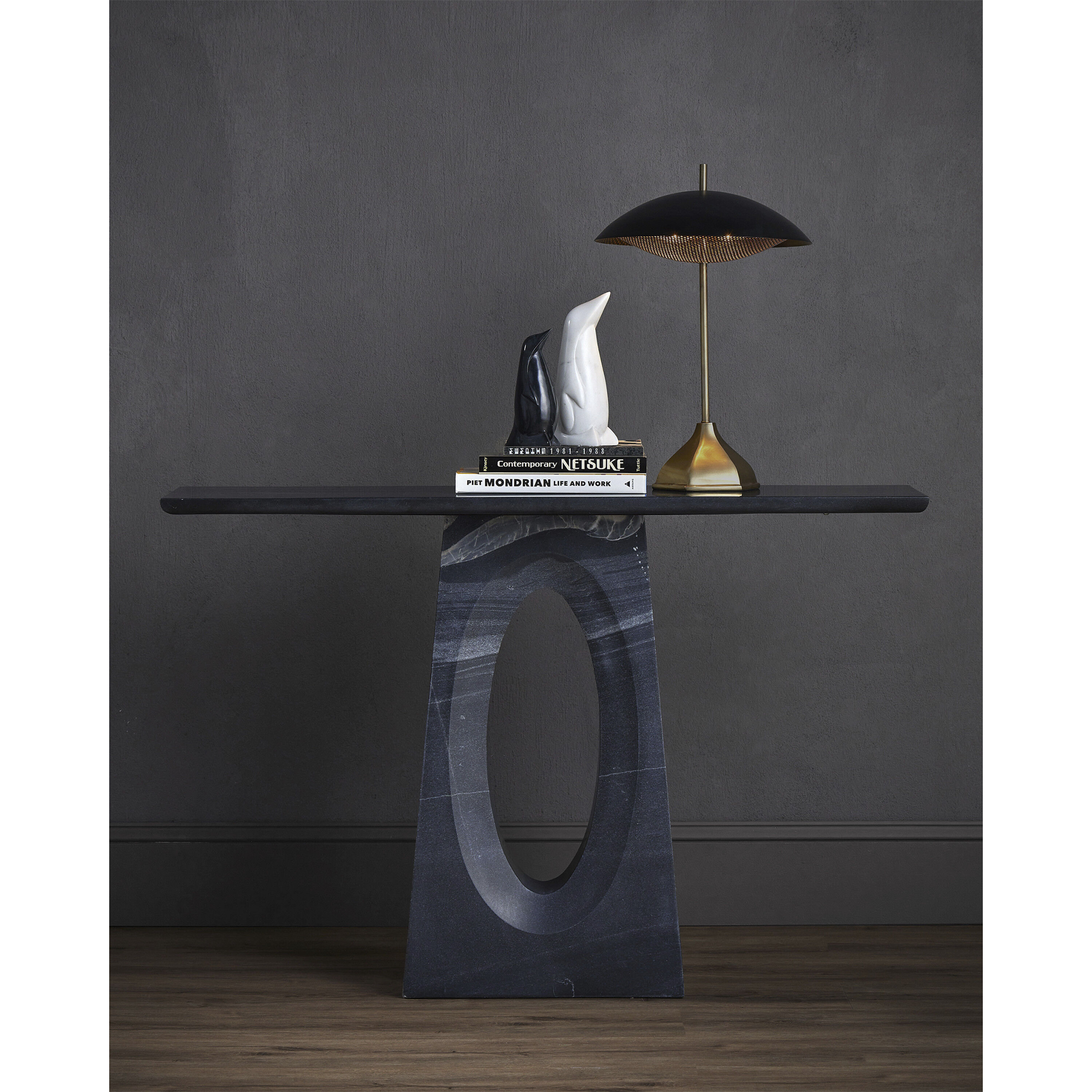 Domville 21 inch 7 watt Antique Brass/Black Table Lamp Portable Light