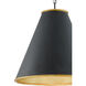 Pierrepont 1 Light 22 inch Antique Black/Contemporary Gold Leaf/Painted Gold Pendant Ceiling Light, Large